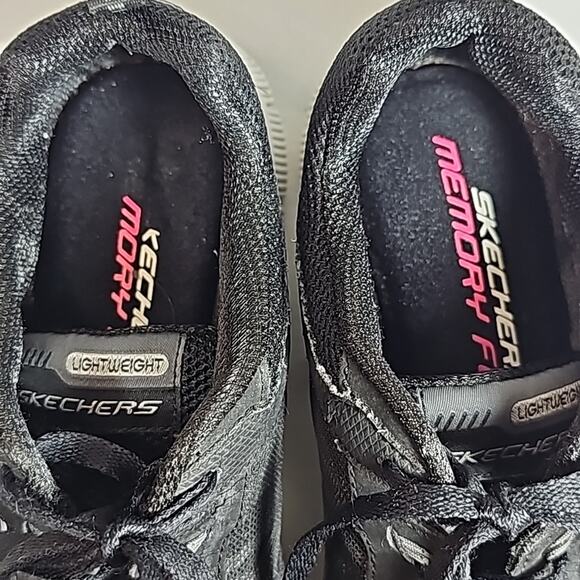 Skechers Womens Sz 7.5 Ultra-Light Flex Soles Black Sneakers Memory Foam - Picture 11 of 13